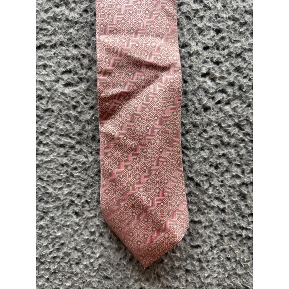 Hermes‎ Paris Men's Geometric Pattern 100% Silk Designer Neck Tie Red One Size
